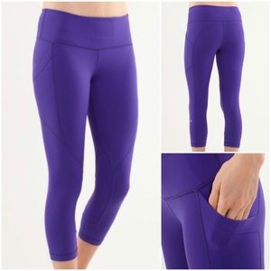 RARE Lululemon Polocrosse Crop Pants Bruised Berry